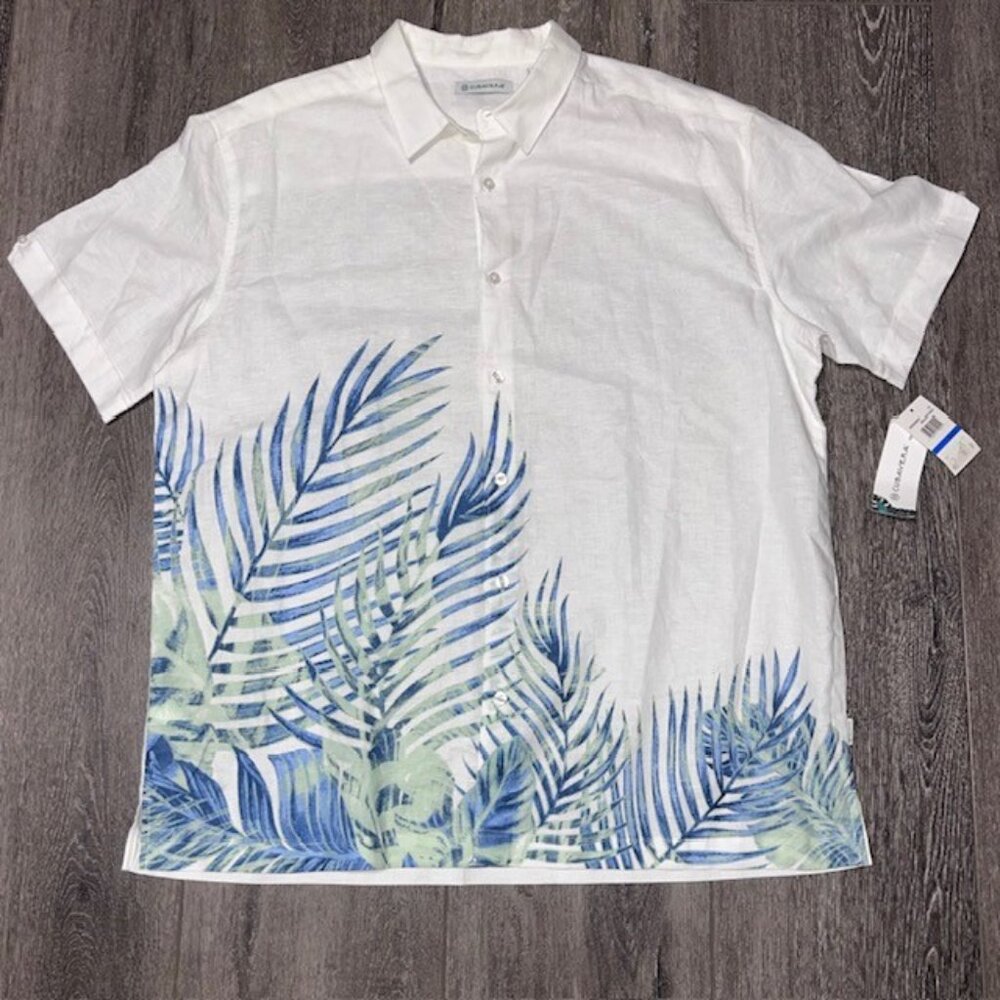 CUBAVERA Mens White LUXURY S/S HAWAIIAN SHIRT Size XL Brand New NWT